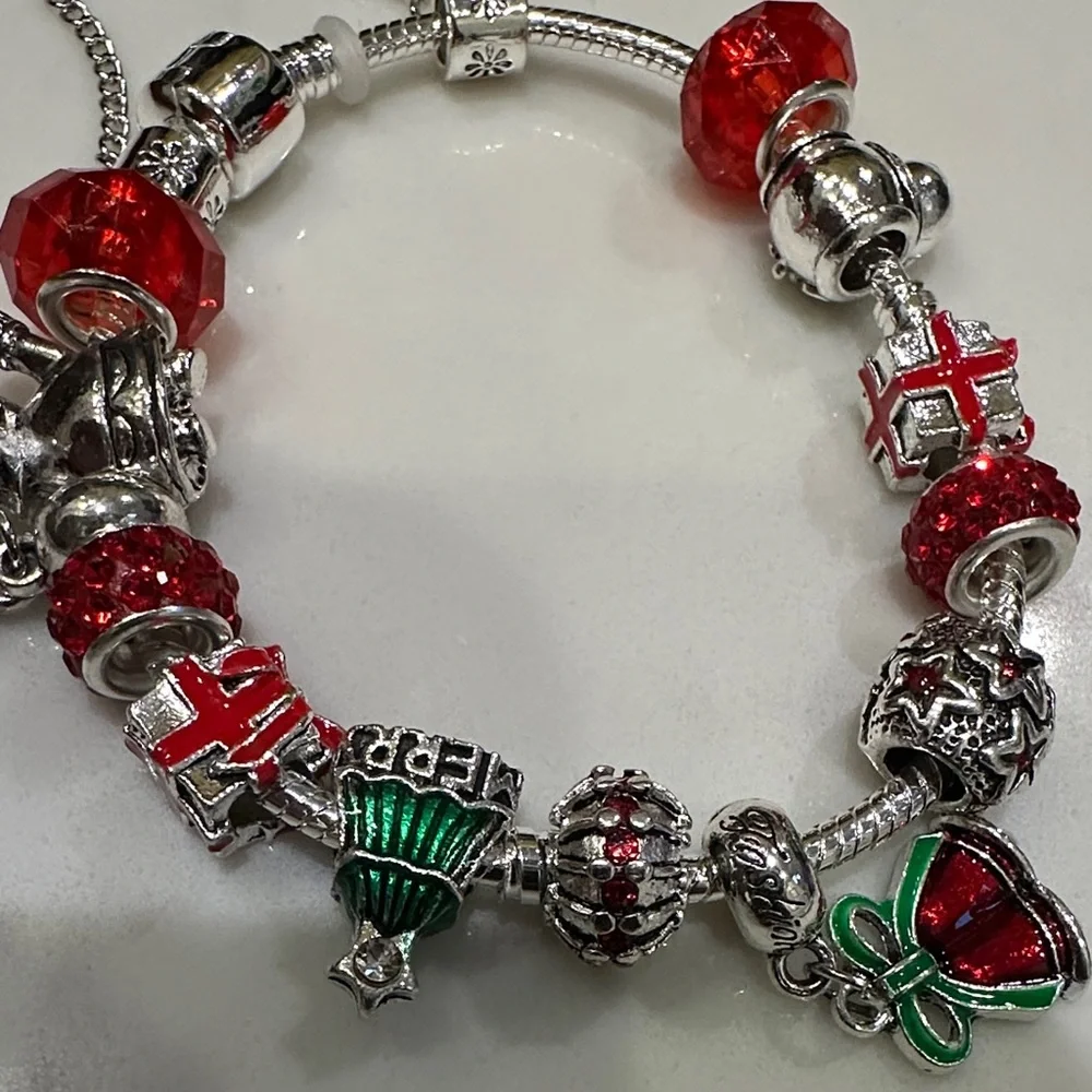 Adidas Silver Bracelet with Red and Green Charms - Picture 4 of 17